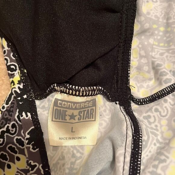 𝅺CONVERSE Black and Yellow Paisley Bikini Top.  Size Large - Picture 5 of 5